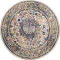 Las Vegas Traditional Round Rugs 3544F Cotton N Blue