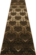 Alpi Floral Hallway Runner Rug 4418B Brown