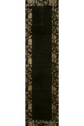 Alpi Border Hallway Runner Rug 9447B Black