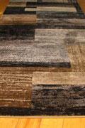 Alpi Geometric Hallway Runner Rug 9610A Black