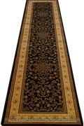Fantastic Hallway Runner Rug 667 Black Cream