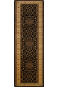 Fantastic Hallway Runner Rug 667 Black Cream
