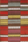 Infinity Hallway Runner Rug 4181X D.Lilac Red