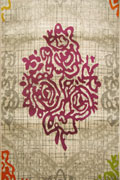 Luna Hallway Runner Rug 4170X Beige Violet