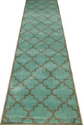 Morocco Trellis Hallway Runner Rugs MG09700 Aqua Grey LJ