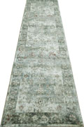 Morocco Floral Hallway Runner Rugs AU1300 Cotton Silver LI
