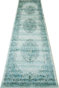 Morocco Hallway Runner Rugs 0W06200 Cotton Aqua LJ