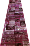 Patchworks Abstract Hallway Runner Rug 2676E Black Lilac