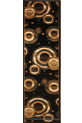 Pisa Circle Design Hallway Runner Rug 4327A Black