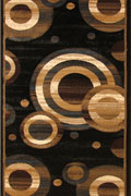 Pisa Circle Design Hallway Runner Rug 4327A Black
