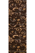 Pisa Floral Hallway Runner Rug 4329A Dark Brown