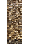Pisa Square Pattern Hallway Runner Rug 4330A Dark Brown