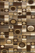 Pisa Square Pattern Hallway Runner Rug 4330A Dark Brown