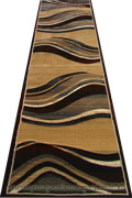 Pisa Wavy Hallway Runner Rug 4333A Black