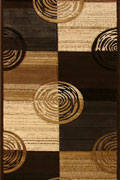 Pisa Circle Design Hallway Runner Rug A055A Dark Brown