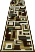 Pisa Square Pattern Hallway Runner Rug A056A White