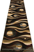 Pisa Abstract Hallway Runner Rug A058B Black