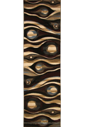 Pisa Abstract Hallway Runner Rug A058B Black