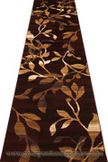 Pisa Floral Hallway Runner Rug A064A Black