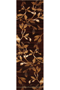 Pisa Floral Hallway Runner Rug A064A Black