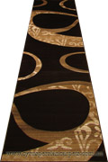 Pisa Abstract Hallway Runner Rug A068A Black
