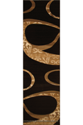 Pisa Abstract Hallway Runner Rug A068A Black