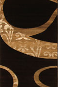 Pisa Abstract Hallway Runner Rug A068A Black