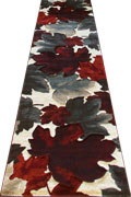 Pisa Floral Hallway Runner Rug G111A Burgundy