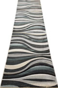 Pisa Wavy Hallway Runner Rug J431A Anthracite