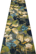 Rizzy Floral Hallway Runner Rug 3478F Grey N. Blue