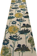Rizzy Floral Hallway Runner Rug 3605F Cotton Yellow