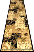 Rovigo Hallway Runner Rug 4634A Black Black