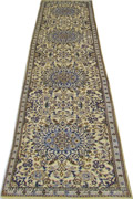Nain Tabas Hand Knotted Wool & Silk Hallway Runner Rug