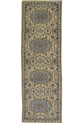Nain Tabas Hand Knotted Wool & Silk Hallway Runner Rug