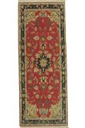 Tabriz Hand Knotted Wool & Silk Hallway Runner Rug