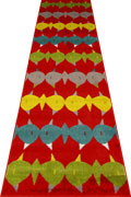 Boston Modern Hallway Runner Rugs A299A Red Red