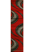 Nevada Hallway Runner Rug 2254L Red D. Grey