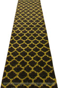 Marrakesh Shaggy Hallway Runner Rug 2496A Black Green