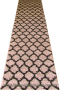 Marrakesh Shaggy Hallway Runner Rug 2496A Cream Black