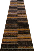 Marrakesh Shaggy Hallway Runner Rug 2509A Grey Black