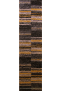 Marrakesh Shaggy Hallway Runner Rug 2509A Grey Black