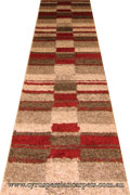 Marrakesh Shaggy Hallway Runner Rug 2520A D. Beige Red