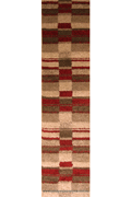 Marrakesh Shaggy Hallway Runner Rug 2520A D. Beige Red