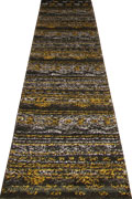 Marrakesh Shaggy Hallway Runner Rug 2547A Black Cream