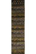 Marrakesh Shaggy Hallway Runner Rug 2547A Black Cream