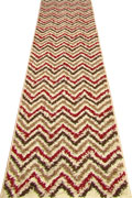 Stella Chevron Shaggy Hallway Runner Rug 1128A-BON-BON