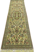 Hereke Hand Knotted Silk Hallway Runner Rug