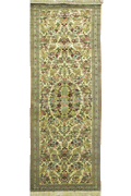 Hereke Hand Knotted Silk Hallway Runner Rug