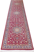Kum Hand Knotted Silk Hallway Runner Rug