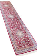 Kum Hand Knotted Silk Hallway Runner Rug